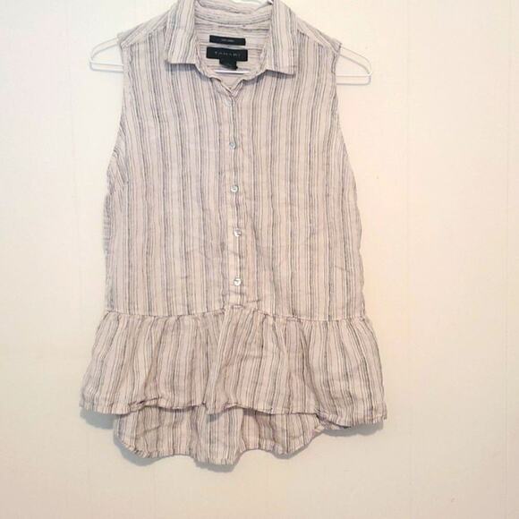 Tahari 100% linen sleeveless top. Size S. - Picture 1 of 5
